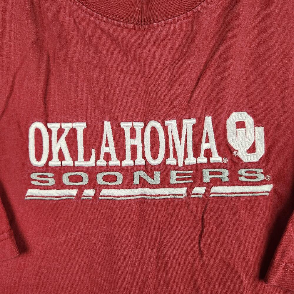 Vintage Oklahoma Sooners Shirt Mens XL Red Embroidered Logo NCAA Football 90s
